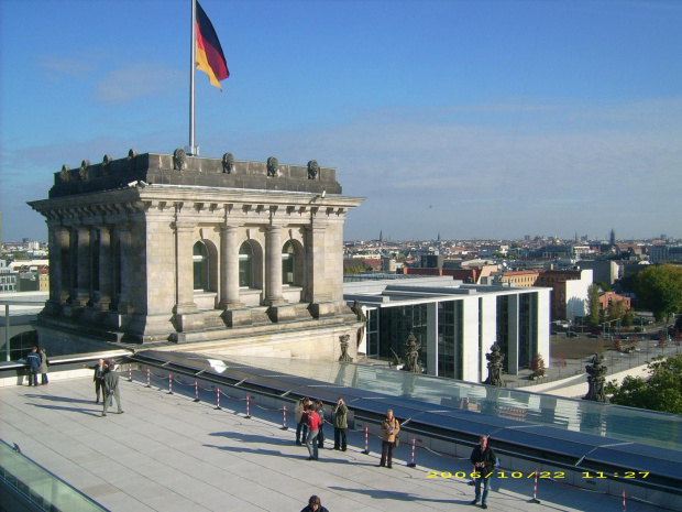 Widok z kopuły Reichstagu.