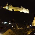 Oświetlone stare miasto w Kulmbach