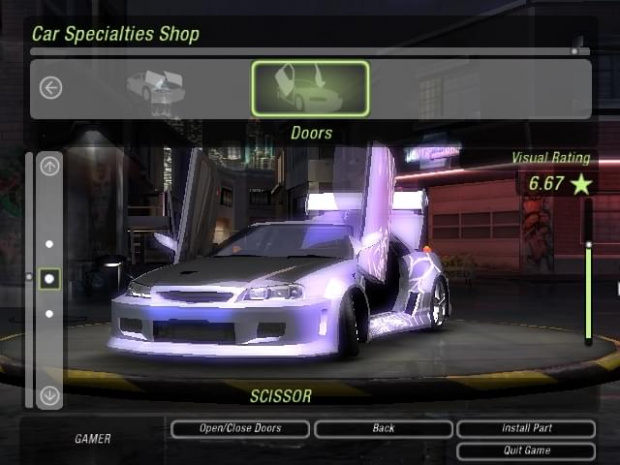 Mój Nissan SkyLine GT-R34 do Turnieju o mistrza kierownicy BayView w grze NFS Underground 2