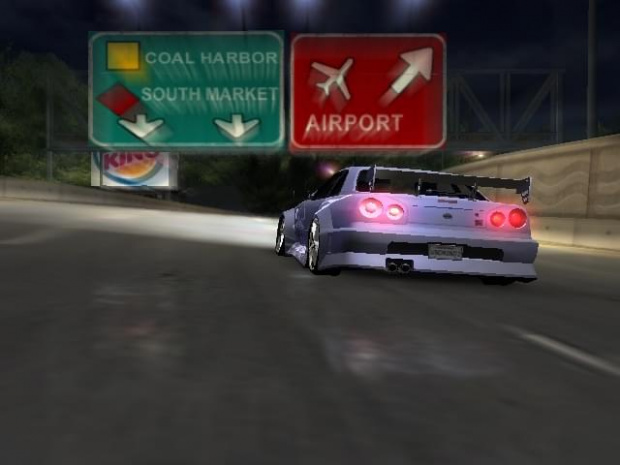 Mój Nissan SkyLine GT-R34 do Turnieju o mistrza kierownicy BayView w grze NFS Underground 2