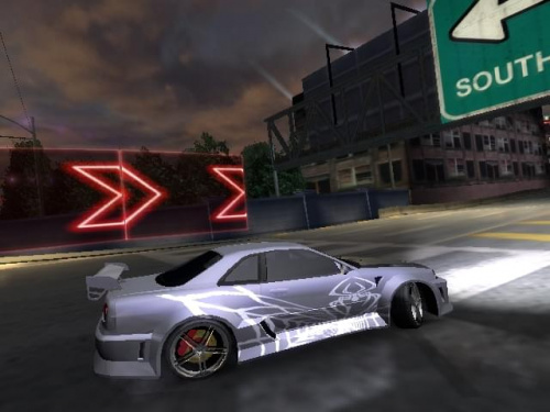 Mój Nissan SkyLine GT-R34 do Turnieju o mistrza kierownicy BayView w grze NFS Underground 2