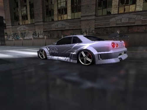 Mój Nissan SkyLine GT-R34 do Turnieju o mistrza kierownicy BayView w grze NFS Underground 2