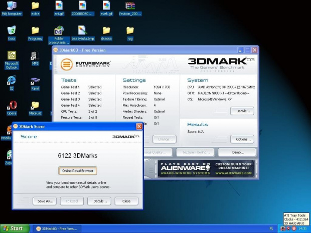 3Dmark03 -> Radek 9800PRO z BIOS'em od 9800XT