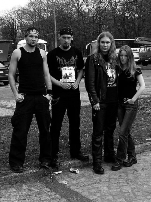 Przed koncertem Sodom. Od lewej: Damian Cenarski, Diabeł, Oktawianek i ja:)