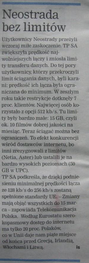 zniesienie limitów przez neo